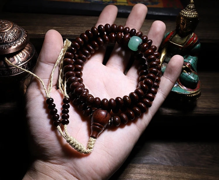Blessed Tibetan Mala - 108 Buddhist Rudraksha Prayer Beads