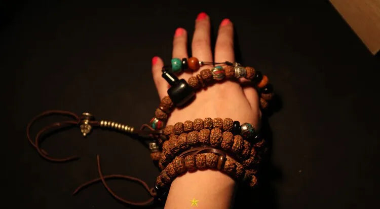 Blessed Tibetan Mala - 108 Buddhist Rudraksha Prayer Beads