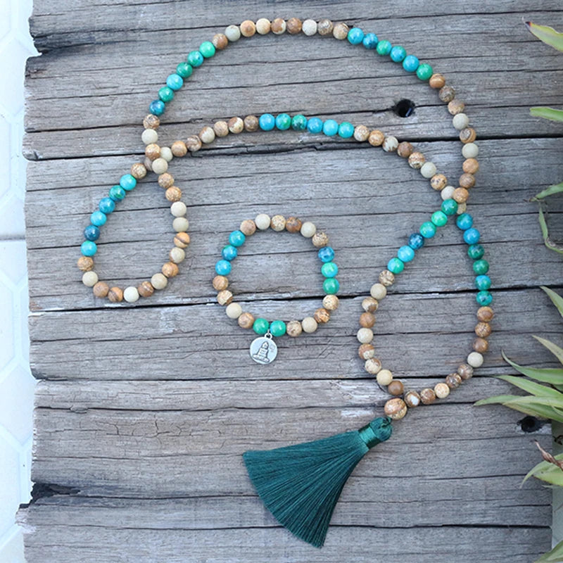 Jasper Turquoise Mala Set