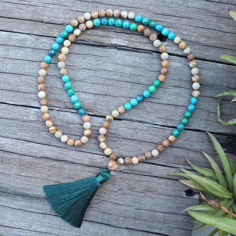 Jasper Turquoise Mala Set