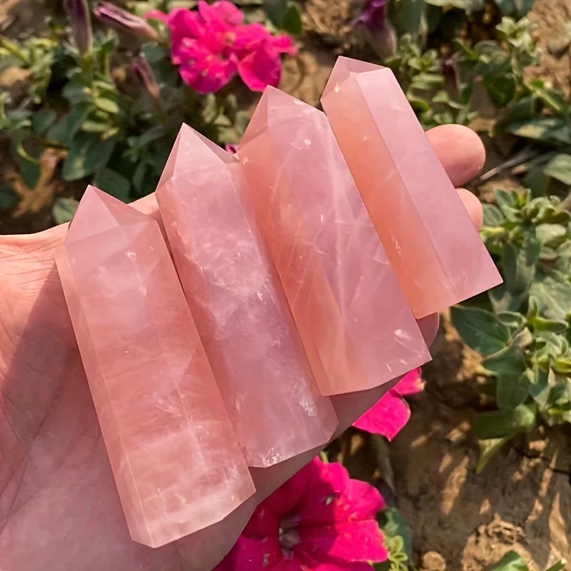 Rose Quartz Crystal Tower - Energy Healing Stone