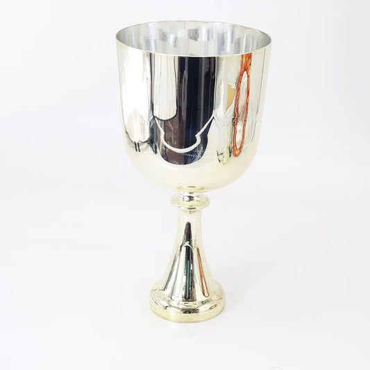 Crystal Singing Bowl with Sterling Silver Holding Chalice