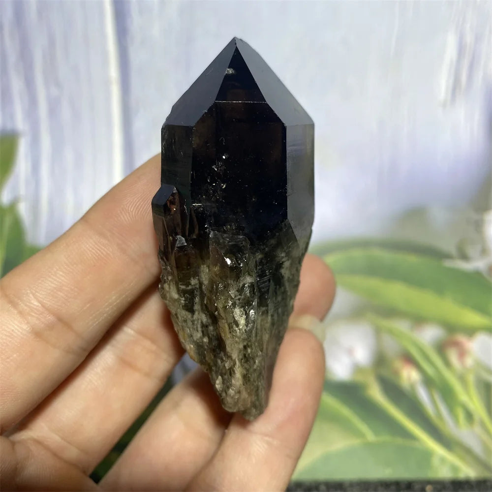 Black Crystal Healing Wand - Pineapple Cluster Quartz