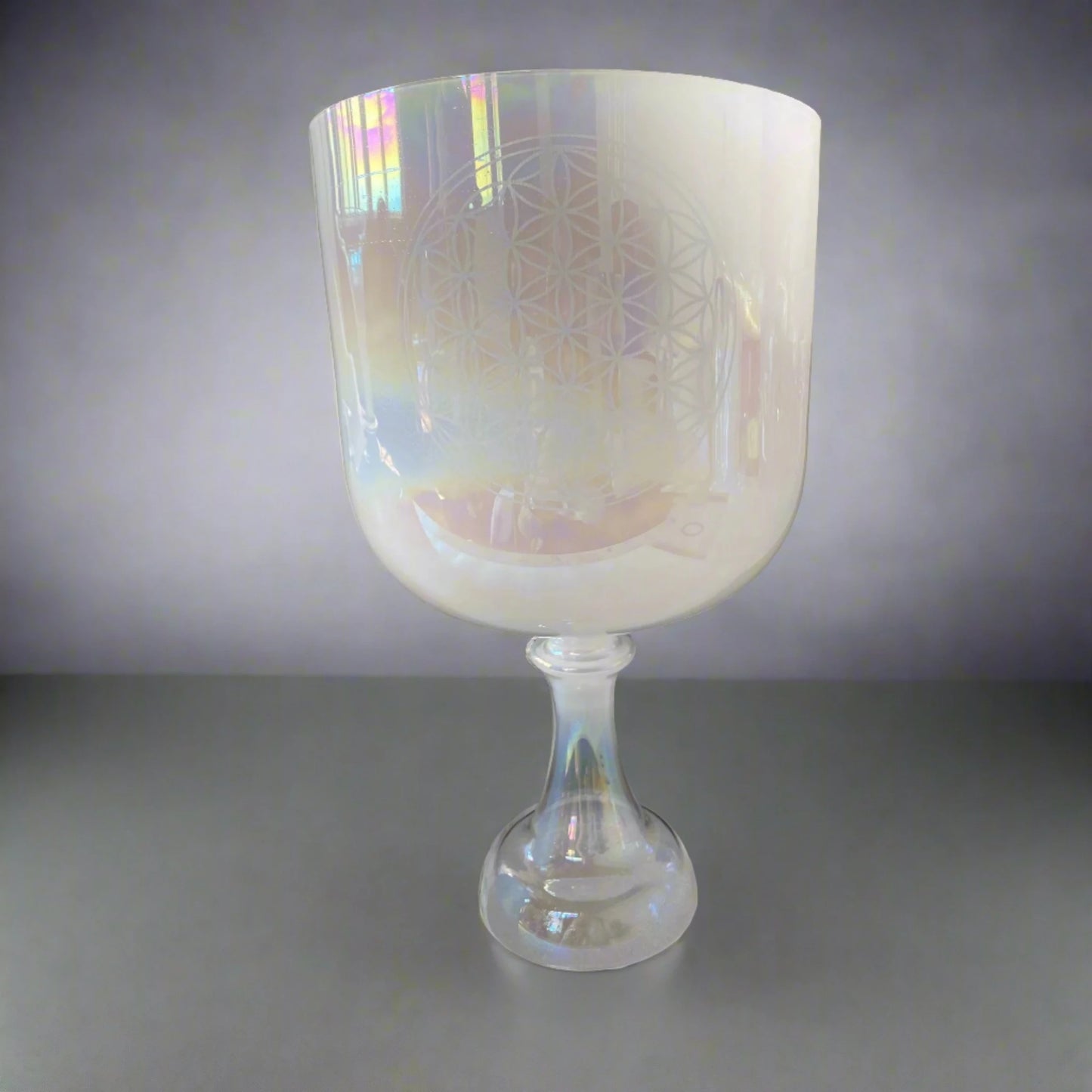 White Milky Cosmic Singing Chalice for Heart Chakra Meditation