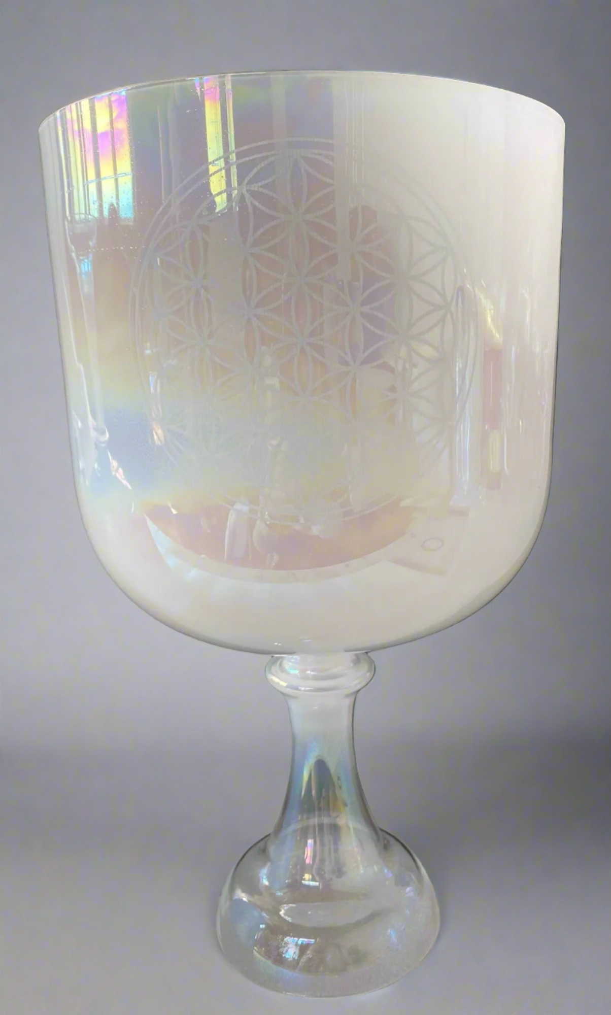 White Milky Cosmic Singing Chalice for Heart Chakra Meditation