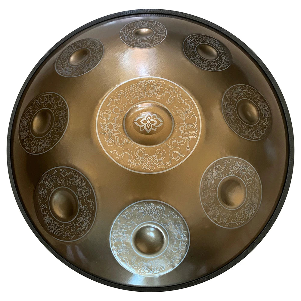 Golden Handpan Steel Tongue Drum - Sound Healing Instrument