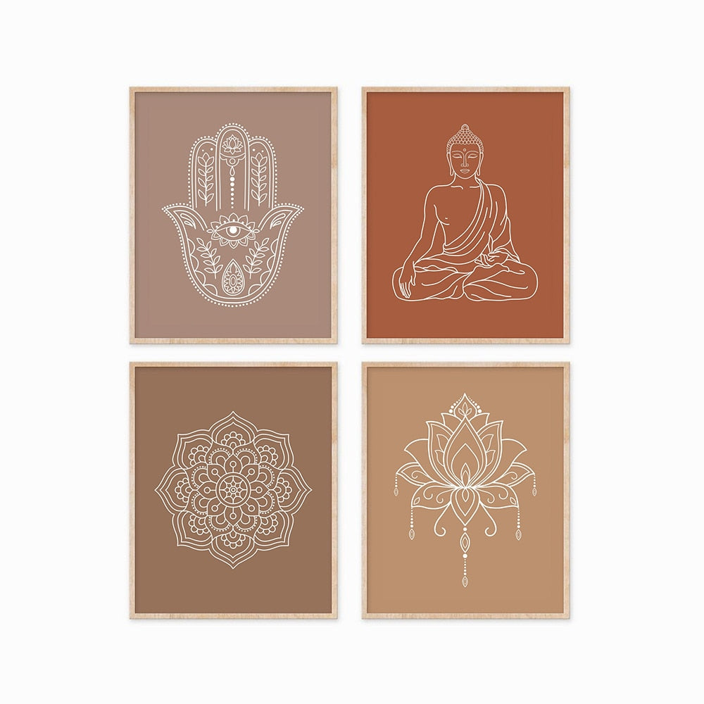 Zen Print Yoga Meditation Buddha Mandala Wall Art